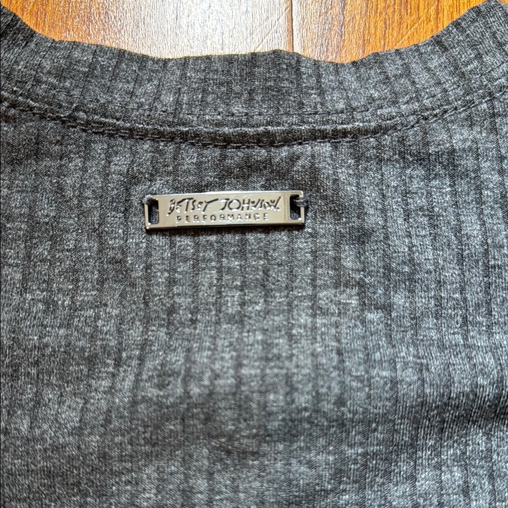 Betsey Johnson | Grey Sleeveless Tunic Top with Side Slits | Size XS - Picture 3 of 5
